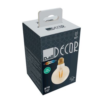Ampoule LED globe E27 470lm 5.5W = 40W Ø8cm Diall blanc chaud