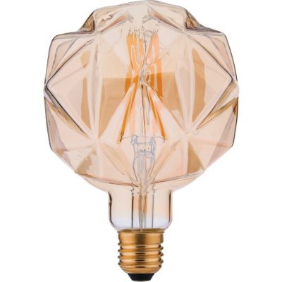 Ampoule LED globe facetté à filament déco - Dimple - Xxcell - E27 - 7 W - 806 lm - 2700 K - D. 125 mm - Ambrée