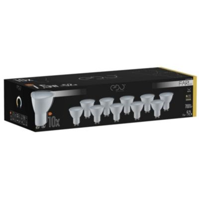 Ampoule LED GU10 7,5W 3000K blanc chaud (WW) 700 lm angle 120 FARI EDO
