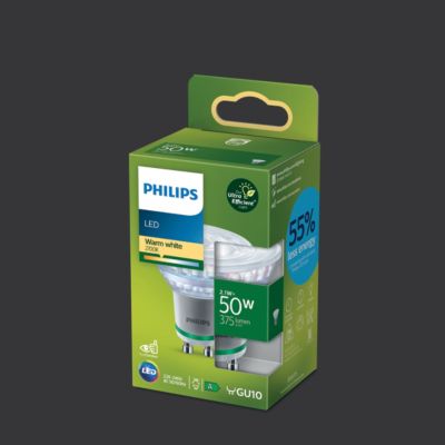 Ampoule LED Philips GU10 2.1W - Équivalent 50W - 375 Lumens - Blanc Chaud 2700K - Classe énergie A