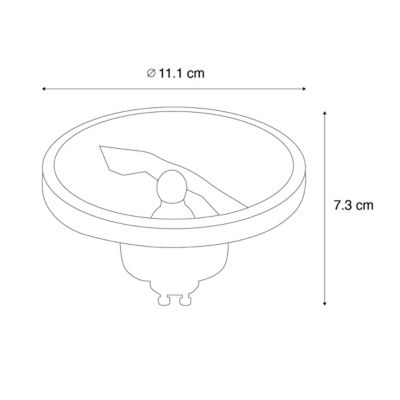 Ampoule LED GU10 dimmable AR111 blanche 11W 810lm 2700K