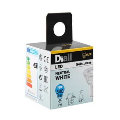 Ampoule LED GU10 spot Diall 7,5W=75W blanc neutre