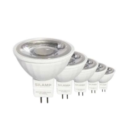 Ampoule LED GU5.3 / MR16 12V 8W SMD 80 (pack de 5) - SILUMEN - Blanc Chaud - Réflecteur - Spot