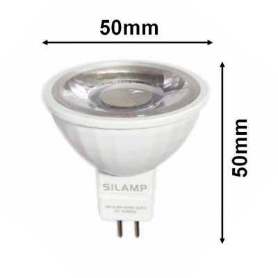 Ampoule LED GU5.3 / MR16 12V 8W SMD 80degrés - Blanc Chaud 2300K - 3500K - SILAMP