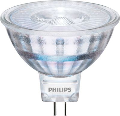 Ampoule LED GU5.3 MR16 345lm IP20 4,4W = 35W blanc chaud Philips