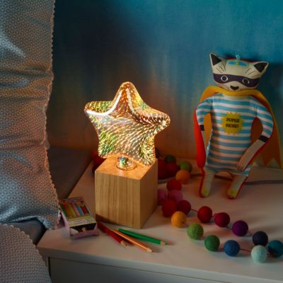 Ampoule LED linéaire E27 20lm 4W blanc chaud ⌀14cm argent