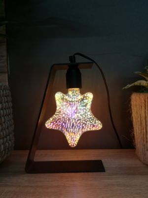 Ampoule LED linéaire E27 20lm 4W blanc chaud ⌀14cm argent