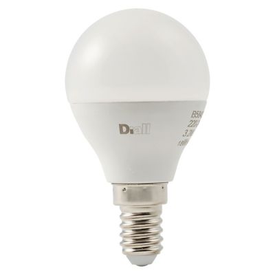Ampoule LED mini globe E14 250lm 2.2W = 25W Ø4.5cm Diall blanc chaud