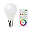 Ampoule LED mini globe E14 470lm 5.3W = 40W Ø4.5cm Diall RVB et blanc chaud aux nuance blanc froid