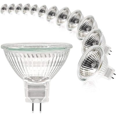 Ampoule Spot MR16 Ampoule 12V 20W Ampoule gu5.3 Ampoule MR16 Dimmable 2 Broches Blanc Chaud 2700K Pack de 12 MR16-20W-12P