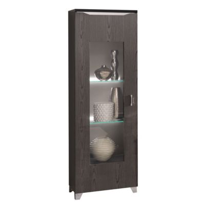 ANASMA - Vitrine Porte Gauche Laquée et Effet Bois avec Leds