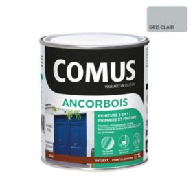 ANCORBOIS gris clair  RAL 7035 1L - Peinture de protection et de décoration microporeuse 2 en 1  bois