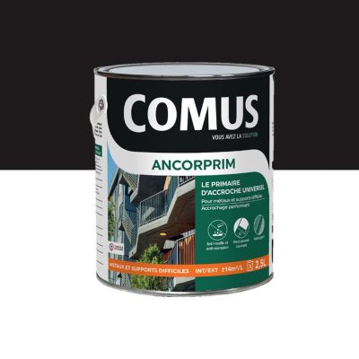 ANCORPRIM noir 2,5L Primaire d'accrochage universel pour métaux ferreux et supports difficiles - COMUS