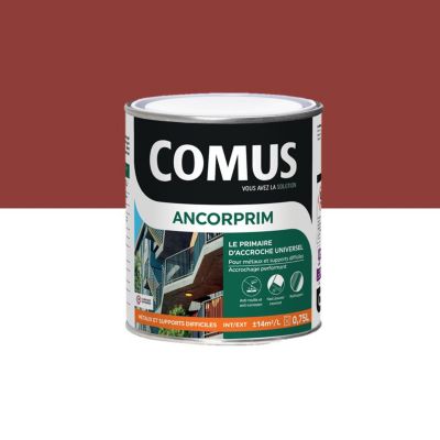 ANCORPRIM rouge 0,75L Primaire d'accrochage universel pour métaux ferreux et supports difficiles - COMUS