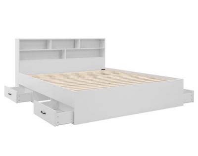 Andrea - lit avec rangements - 180x200 cm - sommier inclus - bois - Best Mobilier