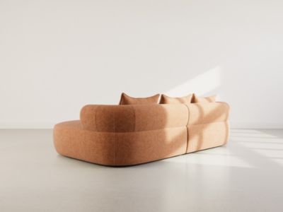Angela - canapé d'angle droit 4 places en velours texturé - Lisa Design
