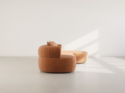 Angela - canapé d'angle droit 4 places en velours texturé - Lisa Design