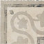 Angle de frise sol et mur décor blanc/gris 20 x 20 cm 1930