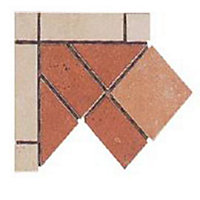Angle de frise sol et mur rouge 14 x 14 cm Castelli