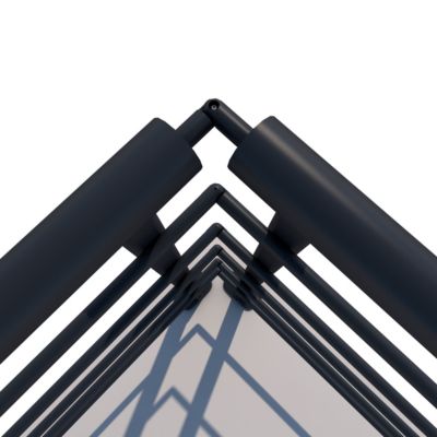 Angle de garde-corps + tubes aluminium anthracite Ø16 Ral 7016 Kordo