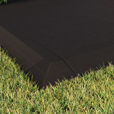 Angle de terrasse composite aspect pierre anthracite Angara Klikstrom 20 x 20 cm