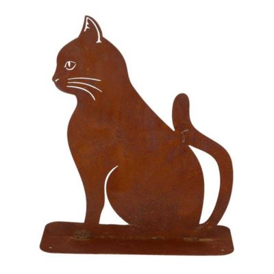 Animal de compagnie décoratif en métal rouillé Chat assis