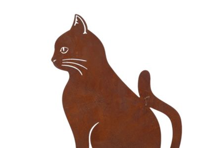 Animal de compagnie décoratif en métal rouillé Chat assis