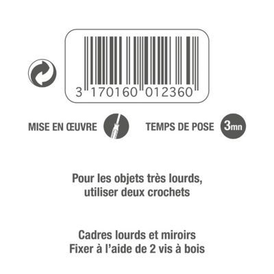 Anneau de suspension réglable avec vis à bois vendu par 2