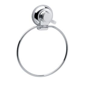 Anneau Porte-Serviette En Métal Chromé Avec Fixation Par Ventouse