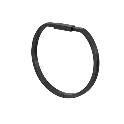 Anneau porte serviettes acier noir à visser Ø19.4 cm, GoodHome Elland