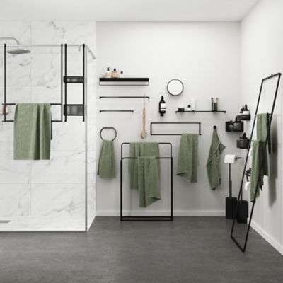 Anneau porte serviettes acier noir à visser Ø19.4 cm, GoodHome Elland