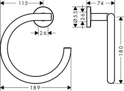 Anneau Porte-Serviettes Grohe Bau Cosmopolitan Chrome - Fixation Encastrée, Qualité Allemande