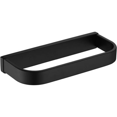 Anneau porte-serviettes de salle de bain en acier inoxydable, support à vis, porte-serviettes mural, noir mat