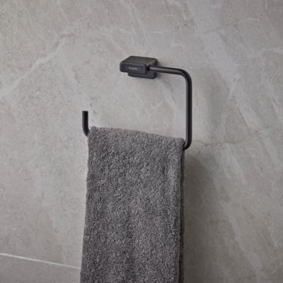 Anneau porte serviettes noir mat Addstoris Hansgrohe