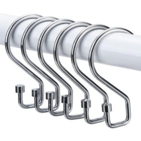 Anneaux Rideaux Douche, Lot de 12 Crochets en Forme de S Antirouille (Argent)