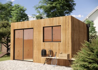 Annexe de jardin bois en bois 4,4 x 3,5 x 2,7 m