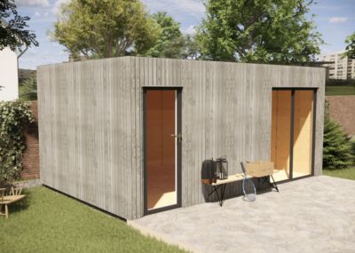 Annexe de jardin sans permis en bois 5,5 x 3,5 x 2,7 m avec plancher isolé