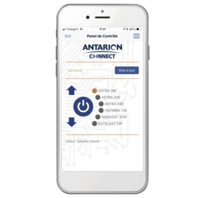 Antenne Auto 60cm G6+ Connectée Compact Grise + Démodulateur TNTSAT ANTARION