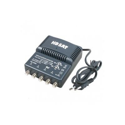 Antenne TNT Trinappe Gain 18dB + Amplificateur tnt 4 Sorties HDSAT