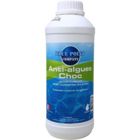 Anti-algues Choc Piscine 1L, Rattrapage Eau Verte, Anti Eau Verte/Trouble, Produit Double Action