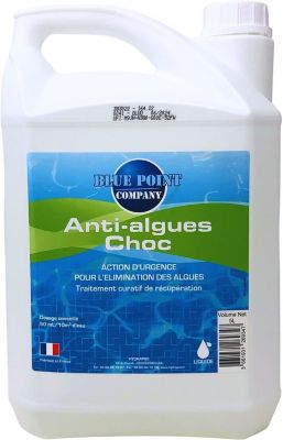 Anti-algues Choc Piscine 5L, Rattrapage Eau Verte, Anti Eau Verte/Trouble, Produit Double Action