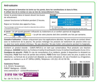 Anti Calcaire pour traitement de l'eau 2L Diall