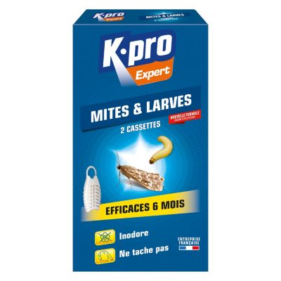 Kapo Expert - Kit Anti-Insectes : Spray Tous Insectes 500ml + 2 Cassettes Mites Et Larves - Protection Lainages, Fourrures Et Tissus Jusqu'à 6 Mois