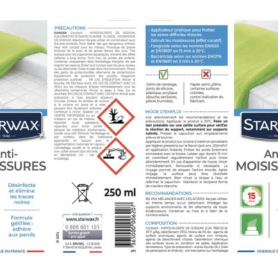 Anti-moisissures Gel Starwax brosse intégrée 250ml
