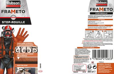 Rubson Frameto Stop-Rouille (bidon de 500 ml) – Traitement anti-rouille  pour intérieur et extérieur – Convertisseur de rouille à effet immédiat,  peut être peint : : Auto et Moto