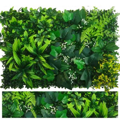 Anti-UV Décoration murale 60x40cm - Plantes artificielles haute qualité - Gazon plastique imitant la nature pour extérieur