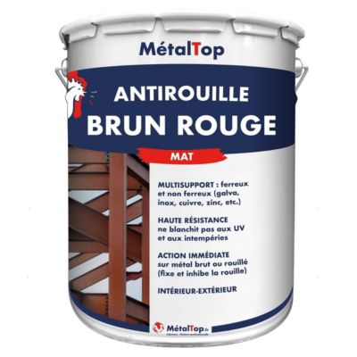 Antirouille Brun Rouge - Brun rouge - RAL 8012 - 5 L - Métaltop