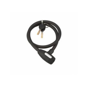 Antivol à clé Stunt, câble acier, vélo, 12mmx0.8m, 2 clés, noir - THIRARD