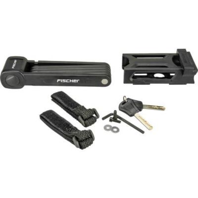 Antivol pliant Fischer 85852 noir 85 cm fermeture à clé, compact et robuste