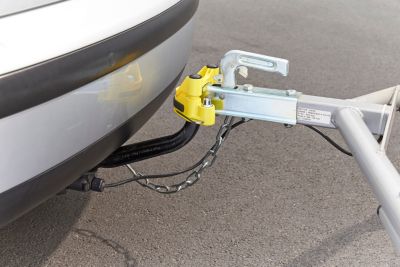 Antivol pour tête d'attelage Mottez A075B jaune compatible l.84 mm et H.63 mm